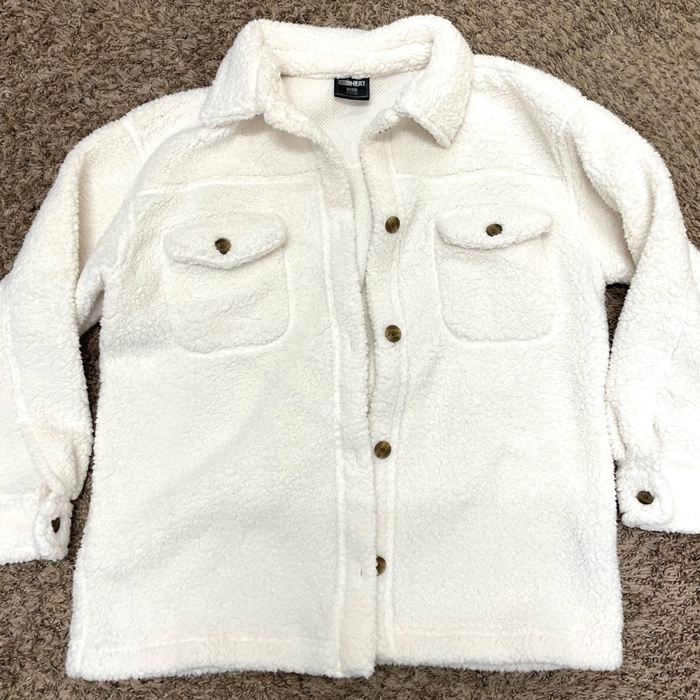 Off white Sherpa fleece shacket